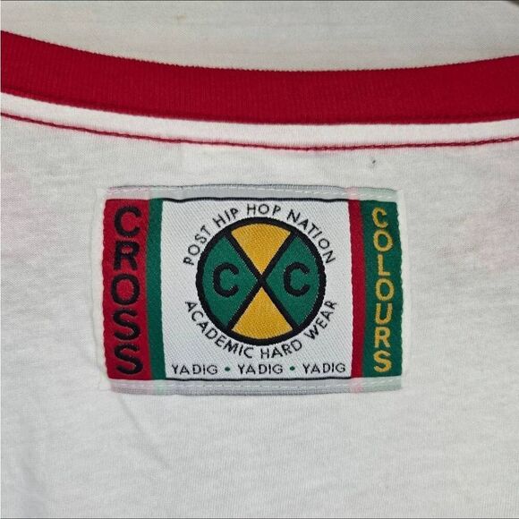 90s Cross Colours Vintage Mens White T Shirt. - Picture 6 of 8